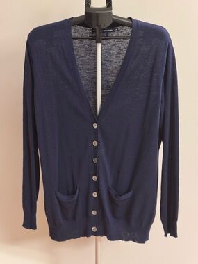 Ralph Lauren Navy Button-Front Women's Cardigan Size XL
